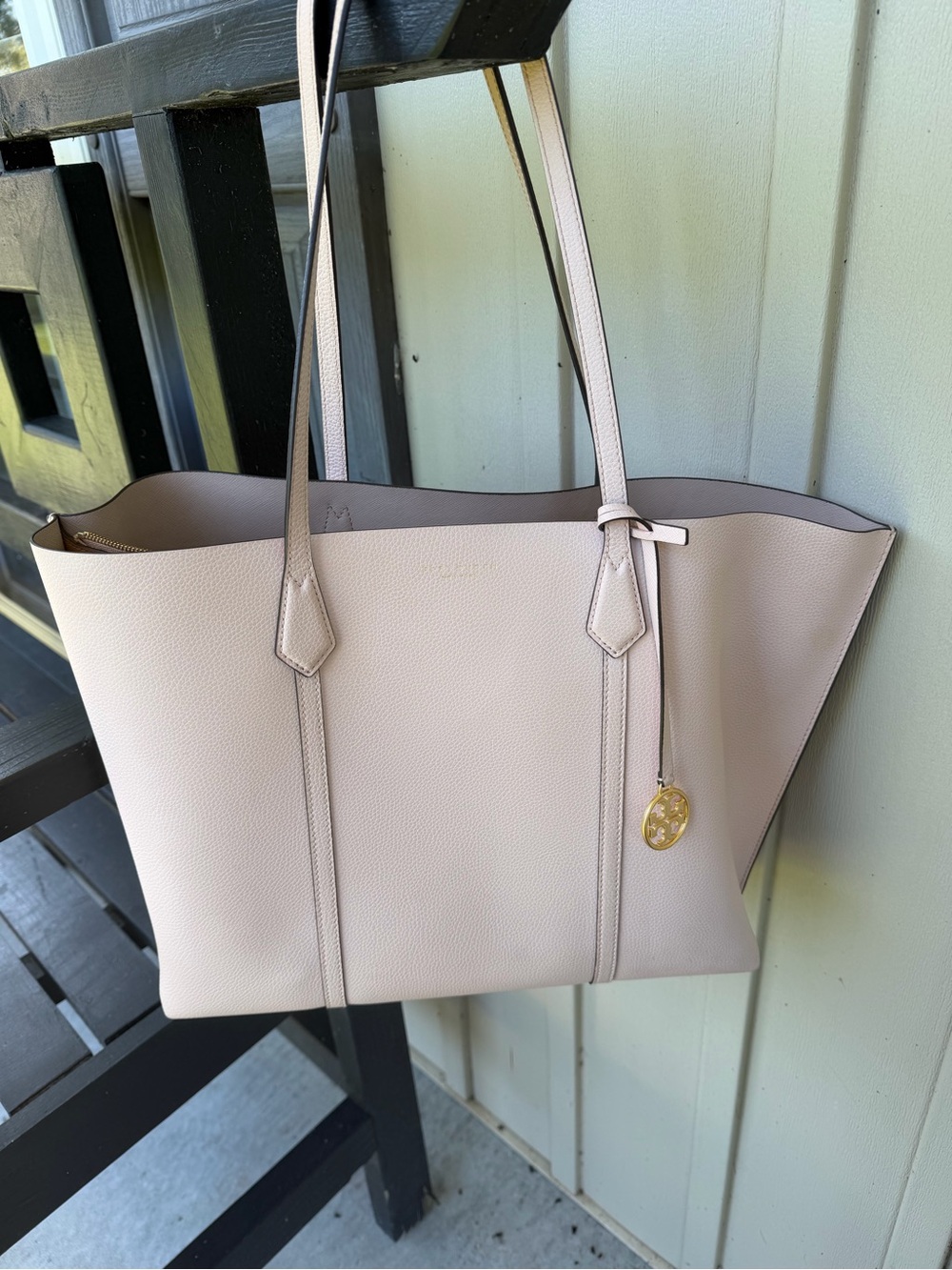 Tory Burch Pink Leather Tote Bag Large Capacity Authentic Vintage